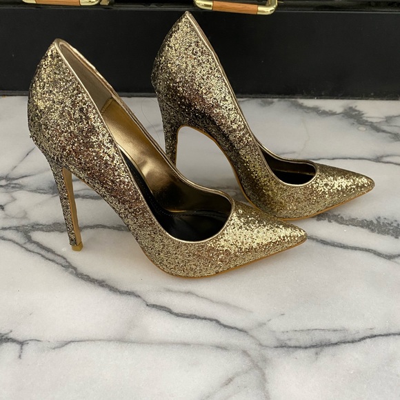 sequin high heels